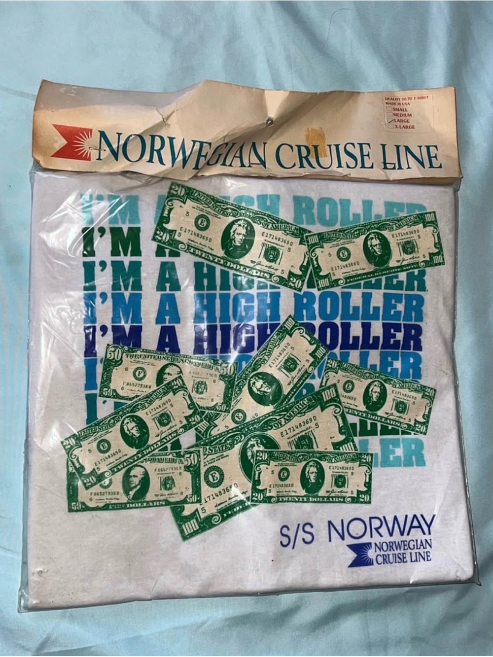 NEW Norwegian Cruise Lines S/S Norway “High Roller” Tshirt Large Vintage